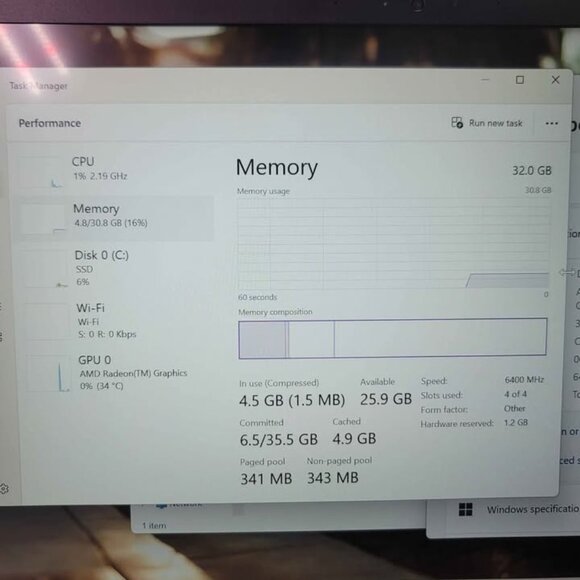 THINKPAD T14 GEN 3 TOUCHSCREEN 32GB RAM LENOVO LAPTOP AMD - Picture 3 of 3